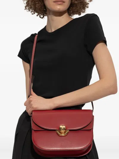 Furla Small Sfera Curved-flap Cross Body Bag In Red