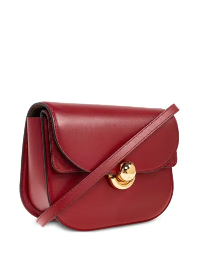 Furla Small Sfera Curved-flap Cross Body Bag In Red