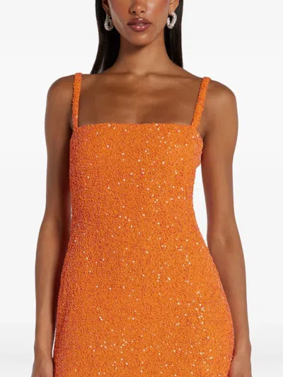 No Pise La Grama Sequin-embellished Maxi Dress In Orange