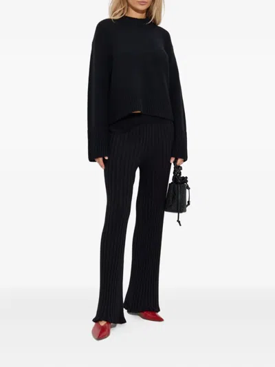 Lisa Yang Ribbed-knit Flared Trousers