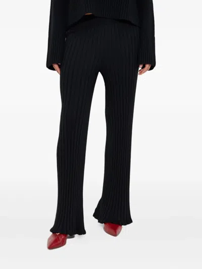 Lisa Yang Ribbed-knit Flared Trousers
