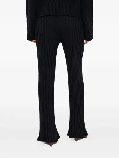 Lisa Yang Ribbed-knit Flared Trousers