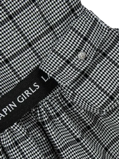 Lapin House Check-print Embellished Dress In Black