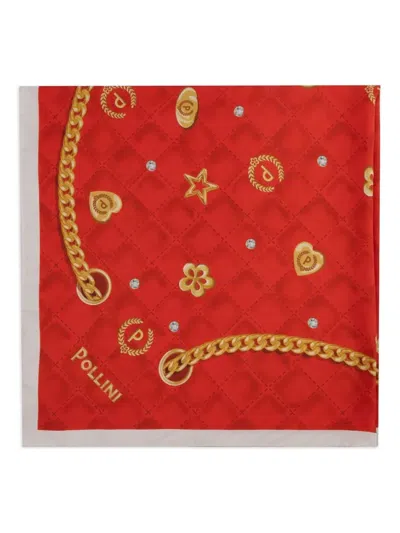 Pollini Chain-print Scarf In Red