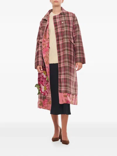 Péro Reversible Double-breasted Coat In Pink