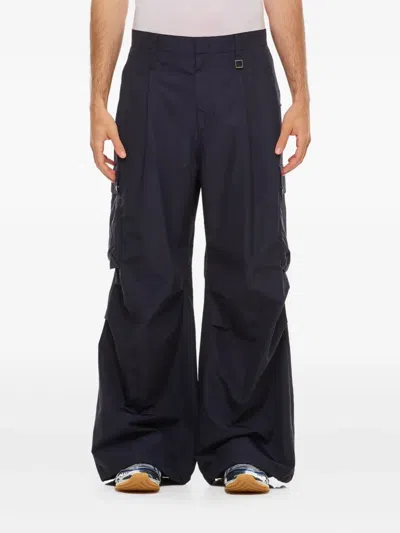 Wooyoungmi Pleated-front Cargo Trousers In Blue