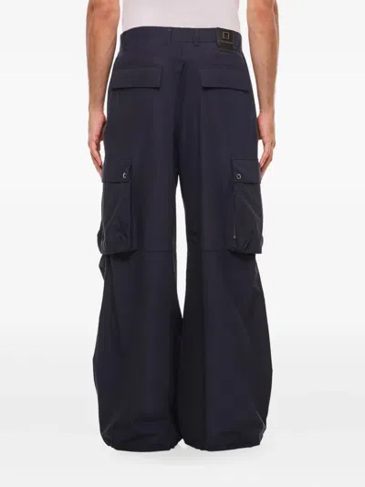 Wooyoungmi Pleated-front Cargo Trousers In Blue