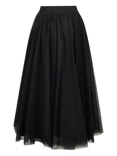 Blanca Vita Elasticated-waistband Skirt In Black