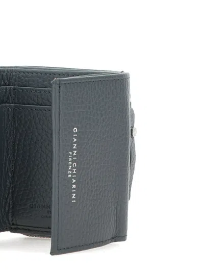 Gianni Chiarini Zip-around Leather Wallet In Blue