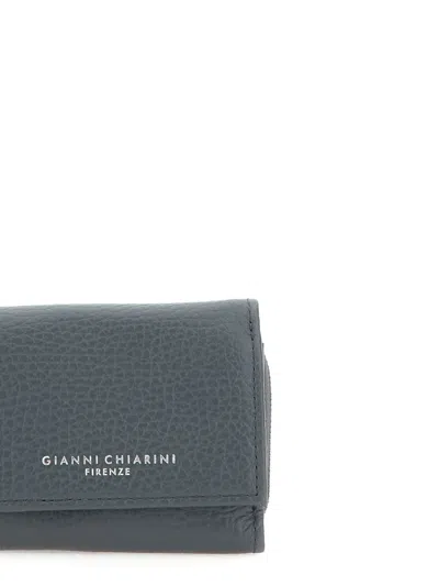 Gianni Chiarini Zip-around Leather Wallet In Blue
