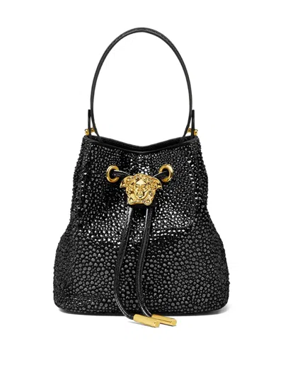 Versace La Medusa Crystal-embellished Mini Bucket Bag