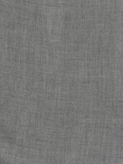Brunello Cucinelli Frayed Silk Scarf In Gray