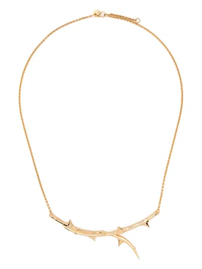 Shaun Leane Rose Thorn Horizontal Necklace In Gold