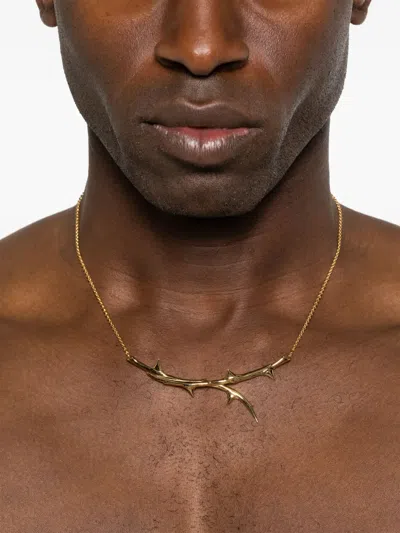 Shaun Leane Rose Thorn Horizontal Necklace In Gold