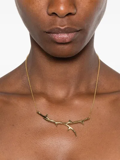 Shaun Leane Rose Thorn Horizontal Necklace In Gold