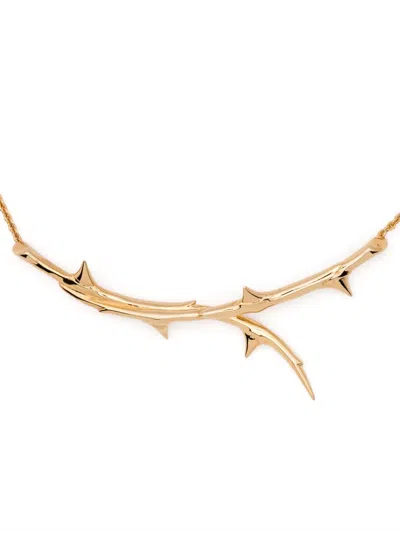 Shaun Leane Rose Thorn Horizontal Necklace In Gold