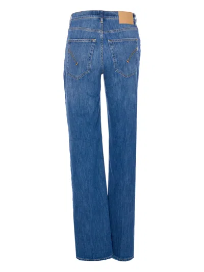 Dondup Loose Fit Five-pocket Trousers With Faded Effect In Blue