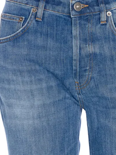 Dondup Loose Fit Five-pocket Trousers With Faded Effect In Blue
