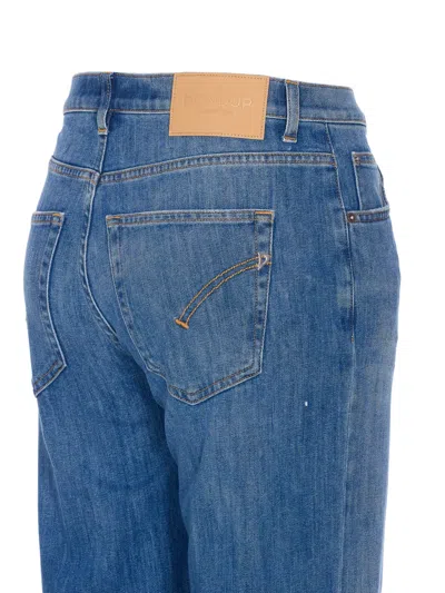 Dondup Loose Fit Five-pocket Trousers With Faded Effect In Blue