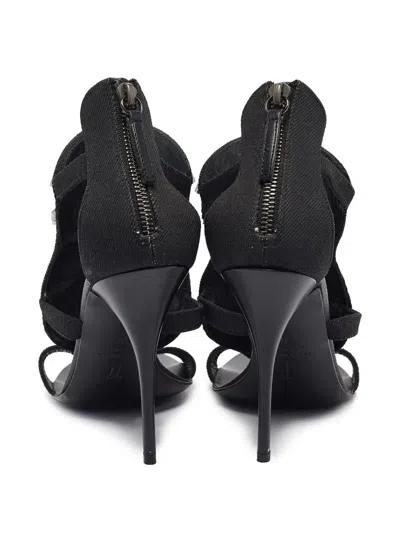 Pre-owned Giuseppe Zanotti Vintage  120mm Crystal-embellished Sandals In Black