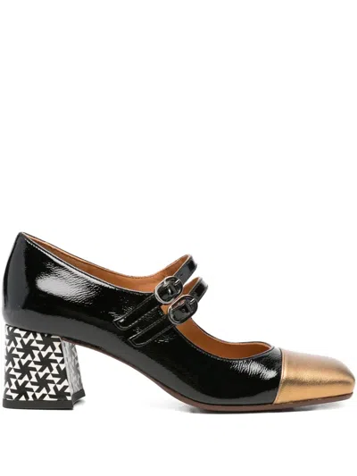 Chie Mihara 55mm Geometric-block Heel Pumps In Black