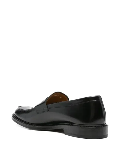 Doucal's Penny-slot Almond Toe Loafers In Black