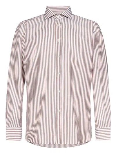 Franzese Collection David Beckham Striped Spread-collar Shirt In Multi