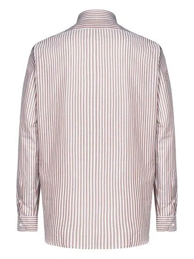 Franzese Collection David Beckham Striped Spread-collar Shirt In Multi