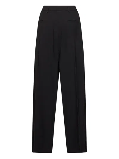 Blanca Vita Onyx Stretch Canvas Pulsa One-pleat Trousers In Black