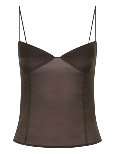 St Agni Sweetheart-neckline Sheer Top