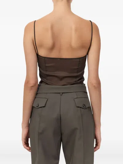 St Agni Sweetheart-neckline Sheer Top