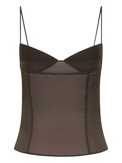 St Agni Sweetheart-neckline Sheer Top