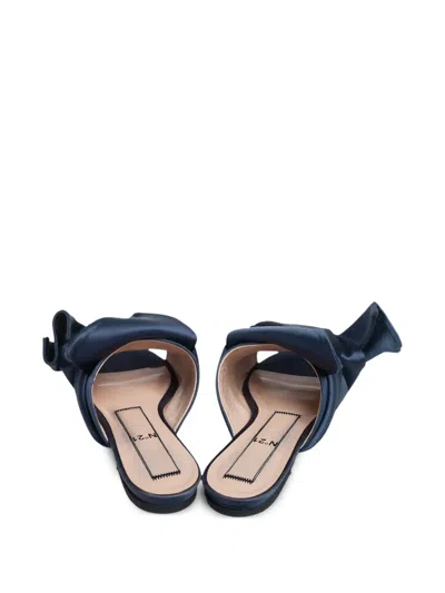 Pre-owned N°21  Knotted Satin Sandals In Blue