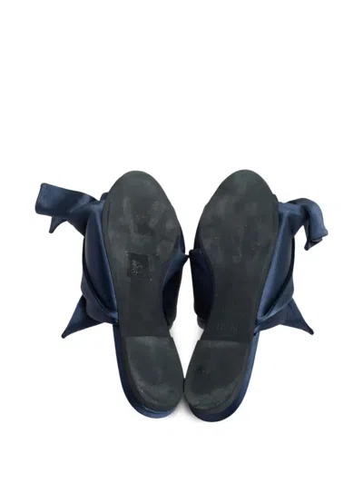 Pre-owned N°21  Knotted Satin Sandals In Blue