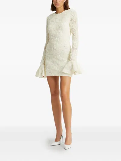 Rotate Birger Christensen Rose-embellished Bell-sleeve Mini Dress