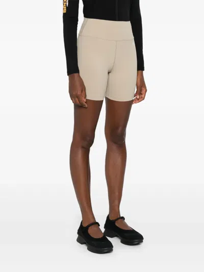Sporty And Rich Sr Runner Logo-print High-waist Biker Shorts In Neutral