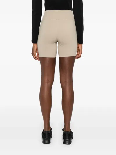 Sporty And Rich Sr Runner Logo-print High-waist Biker Shorts In Neutral