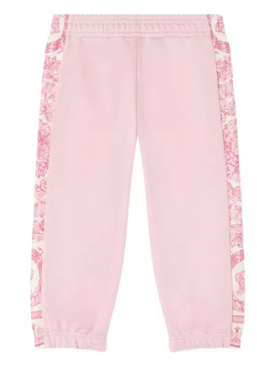 Versace Panelled Print Joggers In Pink