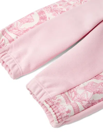 Versace Panelled Print Joggers In Pink