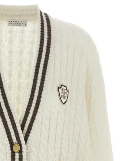 Brunello Cucinelli Cable-knit Logo-patch Cardigan
