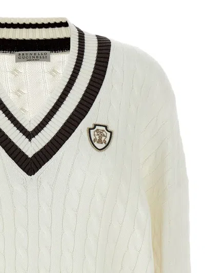 Brunello Cucinelli Cable-knit V-neck Jumper