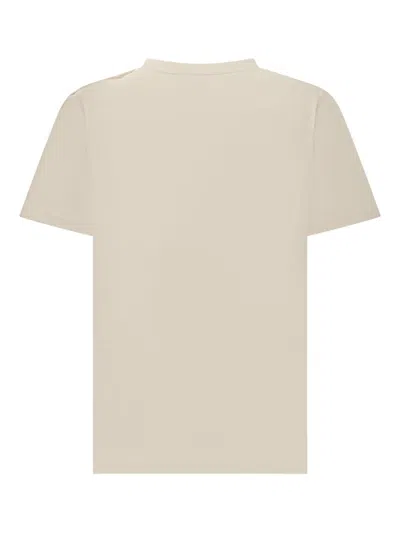Balmain Gold-logo Button-detail T-shirt In Neutral