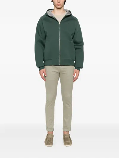 Autry Oversized Hooded Neoprene Jacket In Green