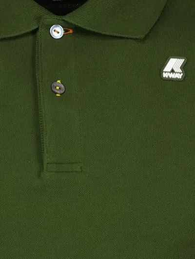 K-way Two-button Logo Polo Shirt In Green