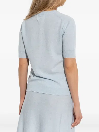 Lisa Yang The Kenza Short-sleeve Cashmere Top In Blue