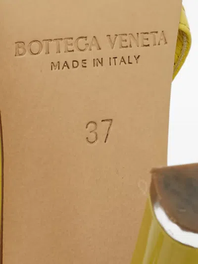 Pre-owned Bottega Veneta Square-toe Patent Leather Sandals In Yellow