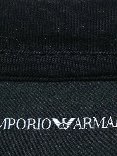 Pre-owned Emporio Armani Embroidered-logo Cotton T-shirt In Black