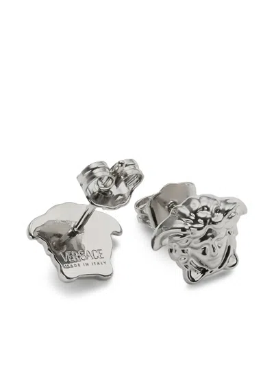 Versace Medusa Stud Style Earrings In Silver