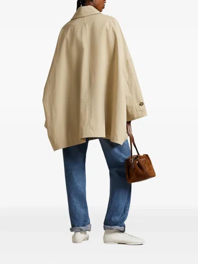 Polo Ralph Lauren Button-fastening Twill Coat In Neutral