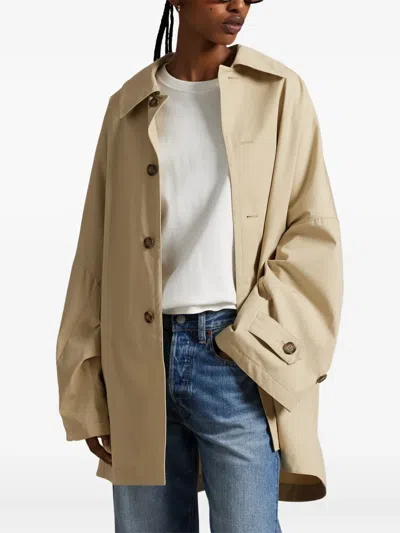 Polo Ralph Lauren Button-fastening Twill Coat In Neutral